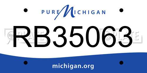 RB35063 Michigan License Plate