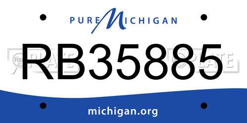 RB35885 Michigan License Plate