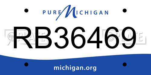 RB36469 Michigan License Plate