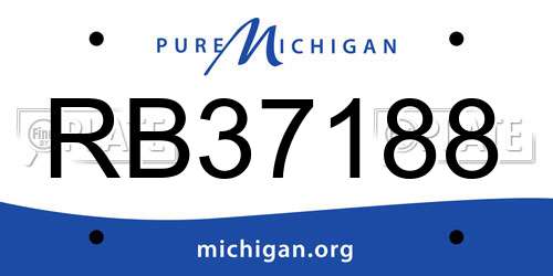 RB37188 Michigan License Plate