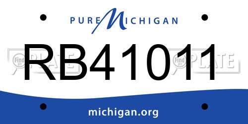 RB41011 Michigan License Plate