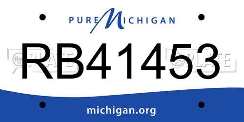 RB41453 Michigan License Plate