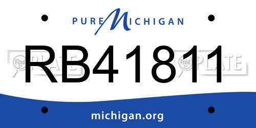 RB41811 Michigan License Plate