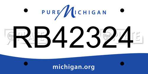 RB42324 Michigan License Plate