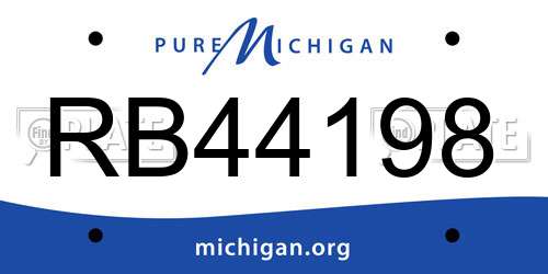 RB44198 Michigan License Plate