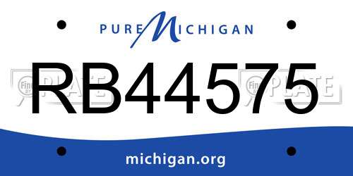 RB44575 Michigan License Plate