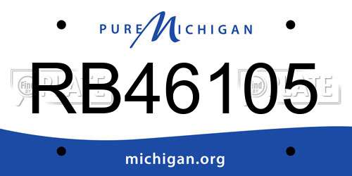 RB46105 Michigan License Plate