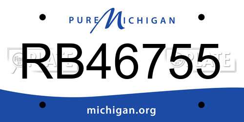 RB46755 Michigan License Plate
