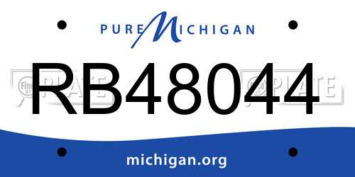 RB48044 Michigan License Plate