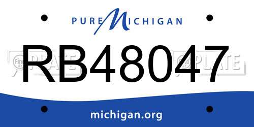 RB48047 Michigan License Plate