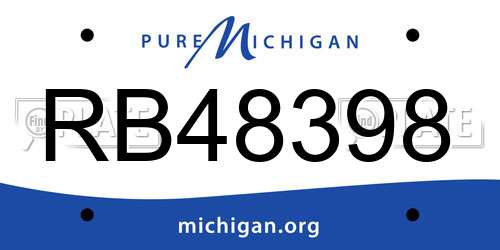 RB48398 Michigan License Plate