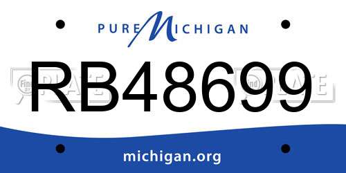 RB48699 Michigan License Plate