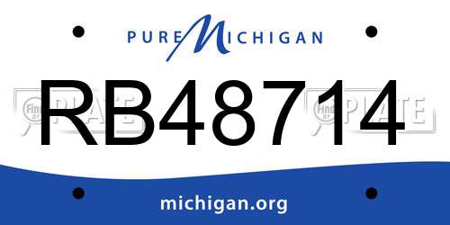 RB48714 Michigan License Plate
