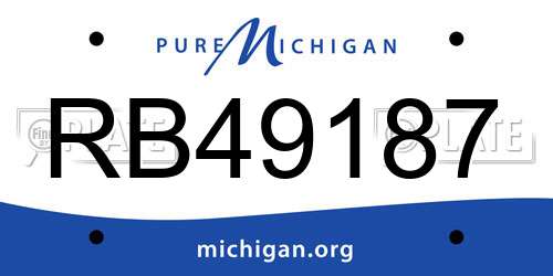 RB49187 Michigan License Plate