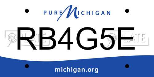 RB4G5E Michigan License Plate
