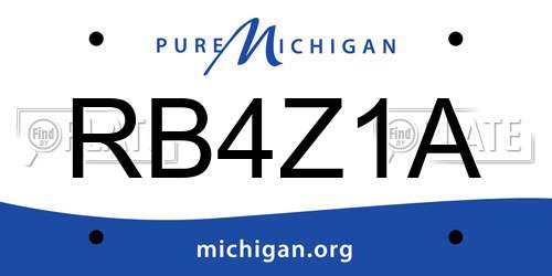 RB4Z1A Michigan License Plate