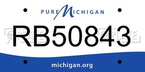 RB50843 Michigan License Plate