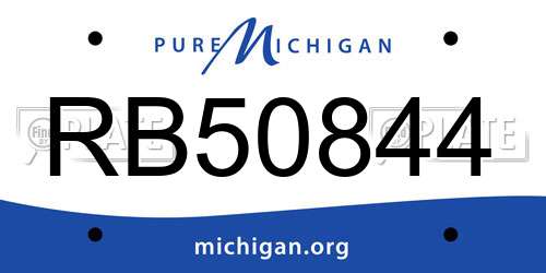 RB50844 Michigan License Plate