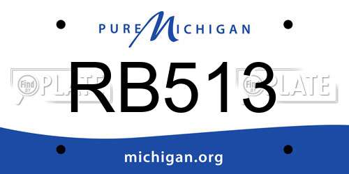 RB513 Michigan License Plate