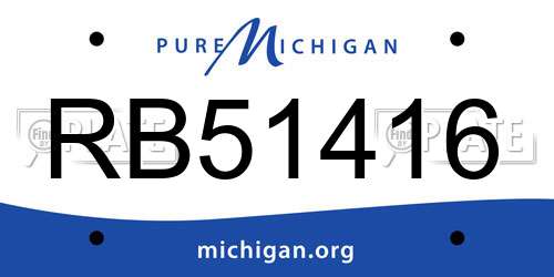 RB51416 Michigan License Plate