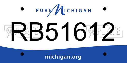 RB51612 Michigan License Plate