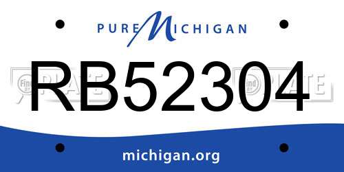 RB52304 Michigan License Plate