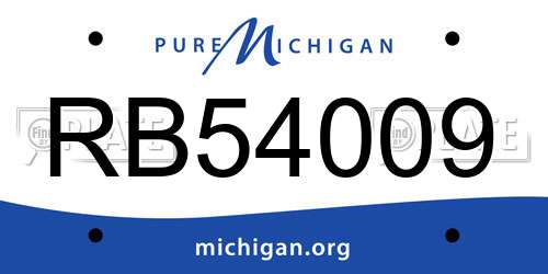 RB54009 Michigan License Plate
