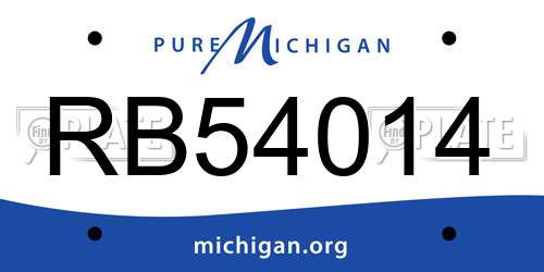 RB54014 Michigan License Plate