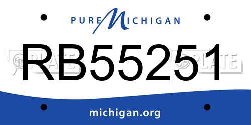 RB55251 Michigan License Plate