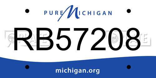 RB57208 Michigan License Plate