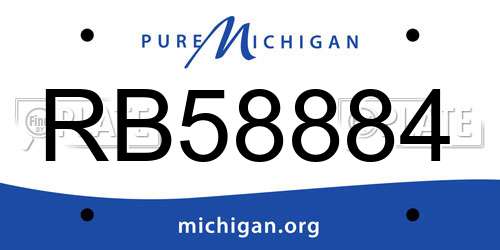 RB58884 Michigan License Plate