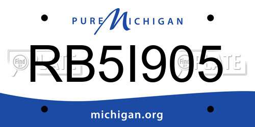 RB5I905 Michigan License Plate