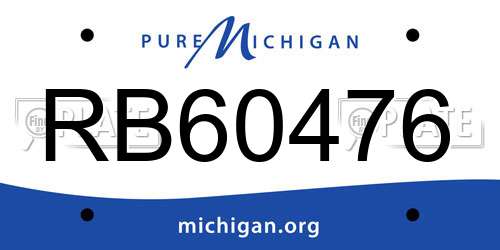 RB60476 Michigan License Plate