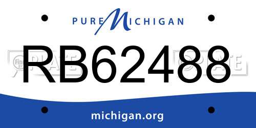 RB62488 Michigan License Plate
