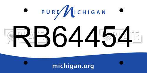 RB64454 Michigan License Plate