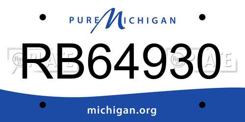 RB64930 Michigan License Plate