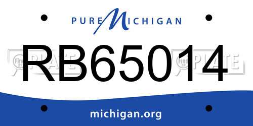 RB65014 Michigan License Plate