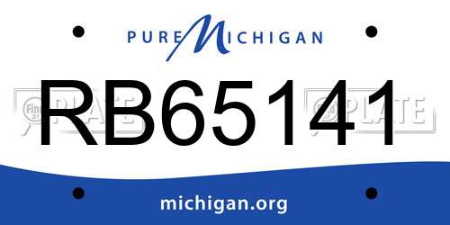 RB65141 Michigan License Plate