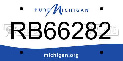 RB66282 Michigan License Plate
