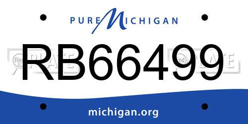 RB66499 Michigan License Plate
