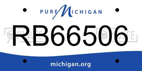 RB66506 Michigan License Plate