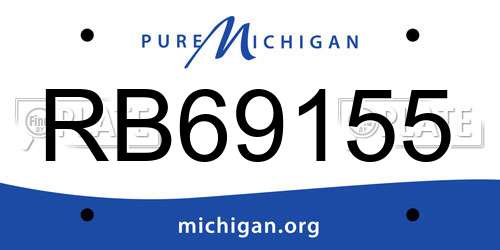 RB69155 Michigan License Plate