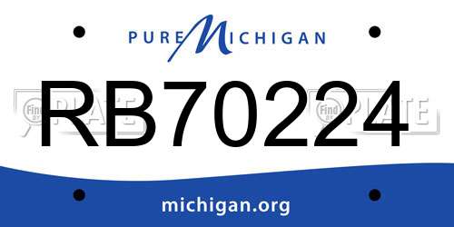 RB70224 Michigan License Plate