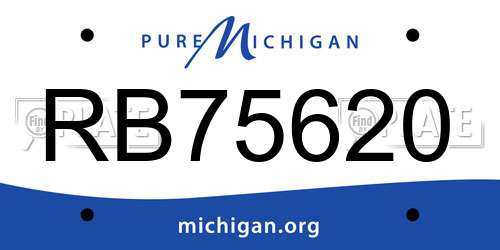 RB75620 Michigan License Plate