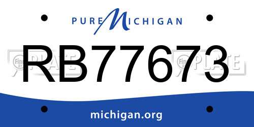 RB77673 Michigan License Plate