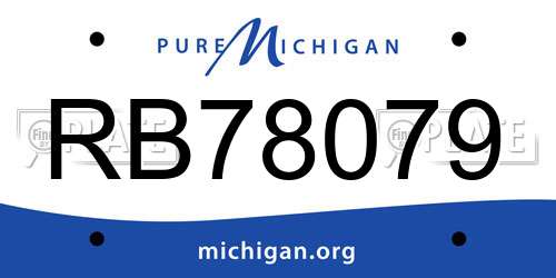 RB78079 Michigan License Plate
