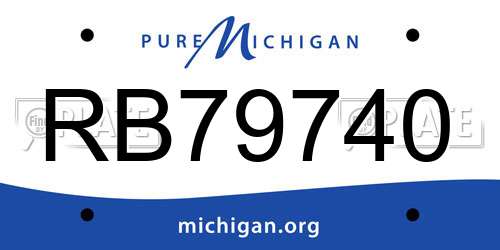 RB79740 Michigan License Plate