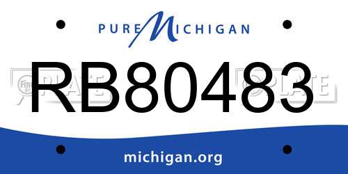 RB80483 Michigan License Plate