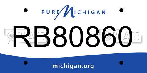 RB80860 Michigan License Plate