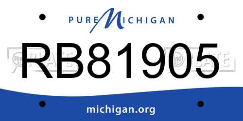 RB81905 Michigan License Plate